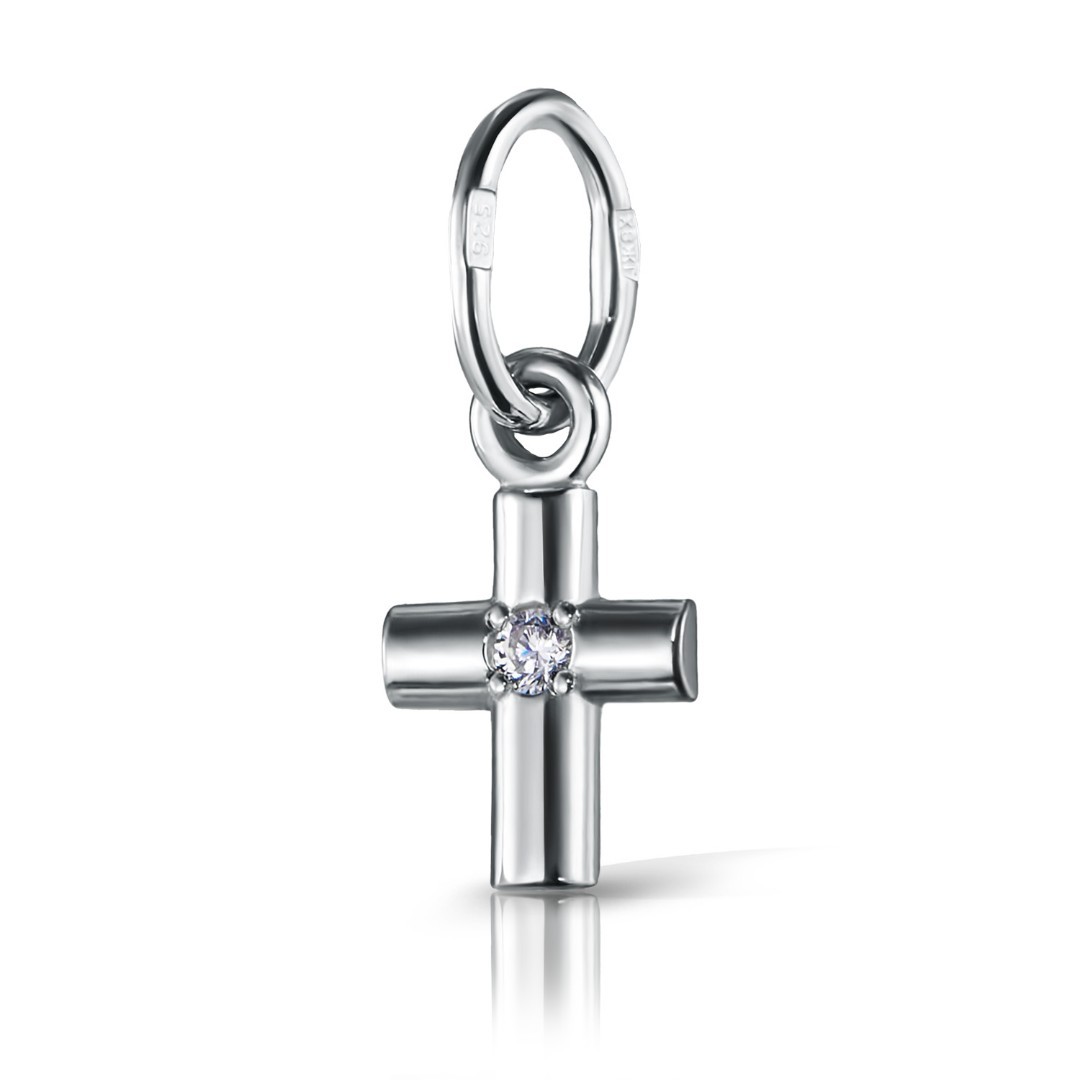 Серебряная подвеска  Подвеска,Серебро,с вставкой Фианит Белая цвета,РОССИЯ