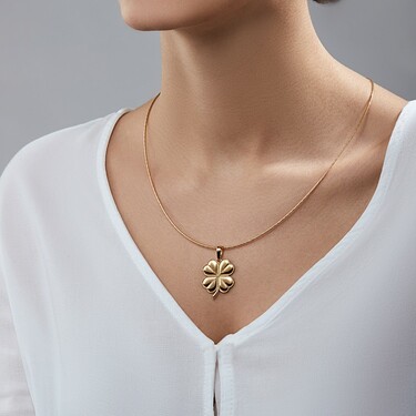 Серебряная подвеска Клевер / Четырехлистник, большой, позолота