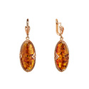 Серьги,Серебро,с вставкой Янтарь Оранжевый,Желтый цвета,с замком Английский,РОССИЯ