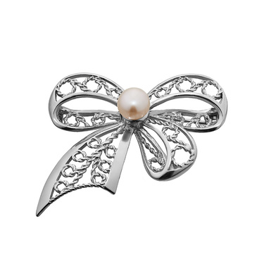 Серебряная женская брошь 