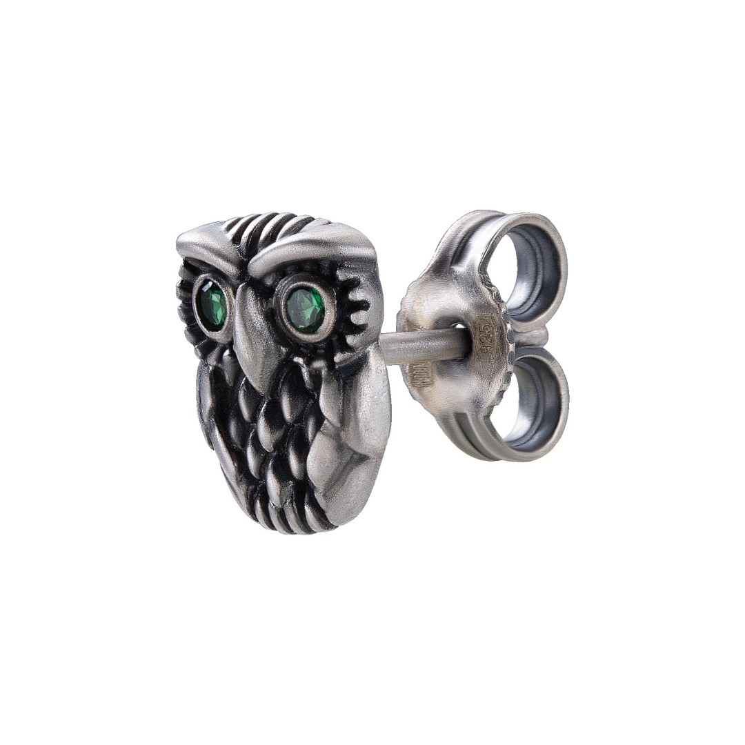 Серебряная мужская моно серьга  Серьги Пусеты,Моносерьга,Серьги Гвоздики,Серебро,с вставкой Без вставок,с замком Пусет,Штифтовой,РОССИЯ