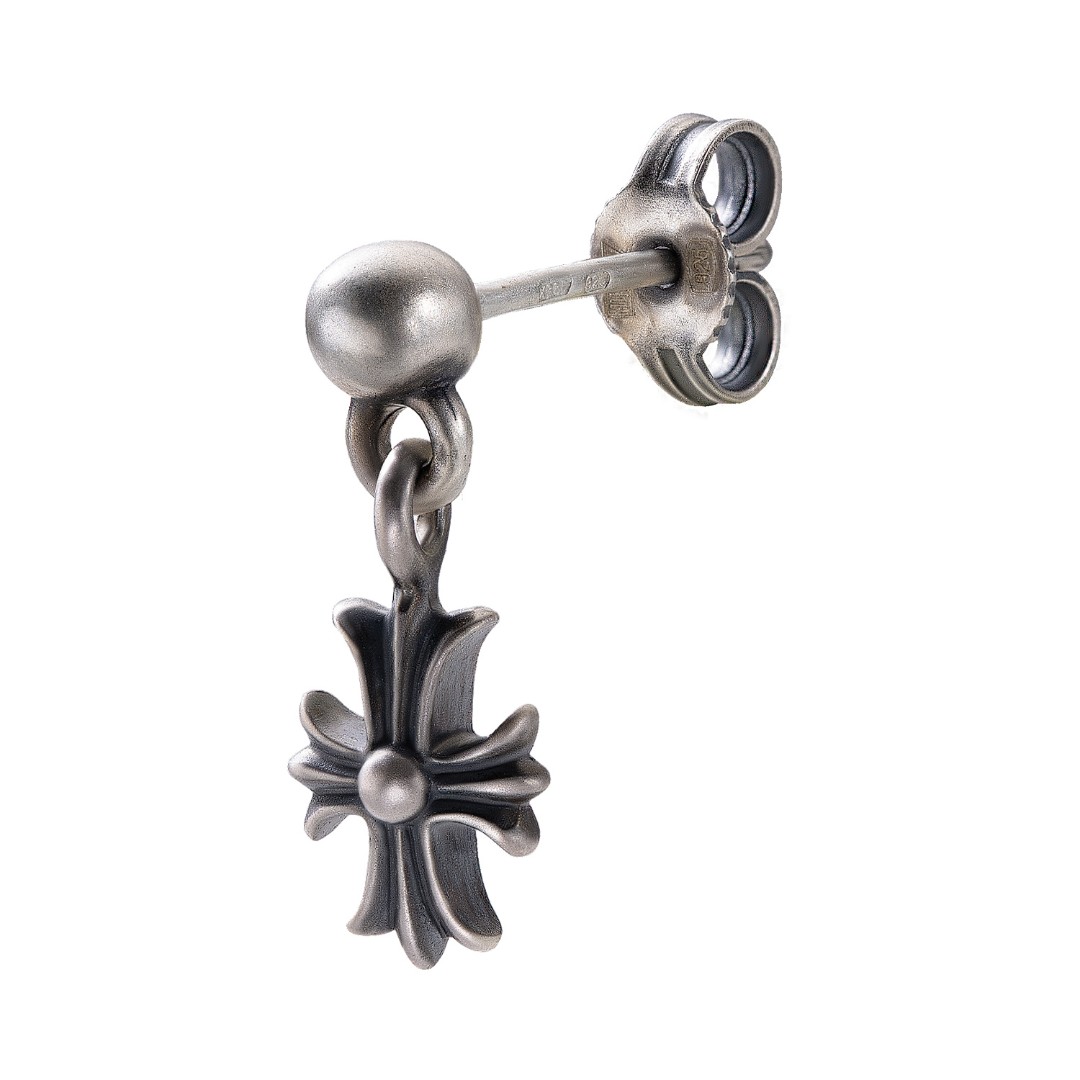 Серебряная мужская моно серьга с подвеской  Серьги Пусеты,Моносерьга,Серьги Гвоздики,Серебро,с вставкой Без вставок,с замком Пусет,Штифтовой,РОССИЯ