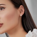 Серьги,Серьги Пусеты,Серебро,с вставкой Жемчуг культивированный Белая цвета,с замком Винтовой,РОССИЯ