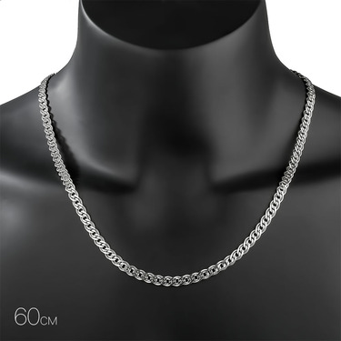 Серебряная цепочка плетение нонна, ширина 6 мм