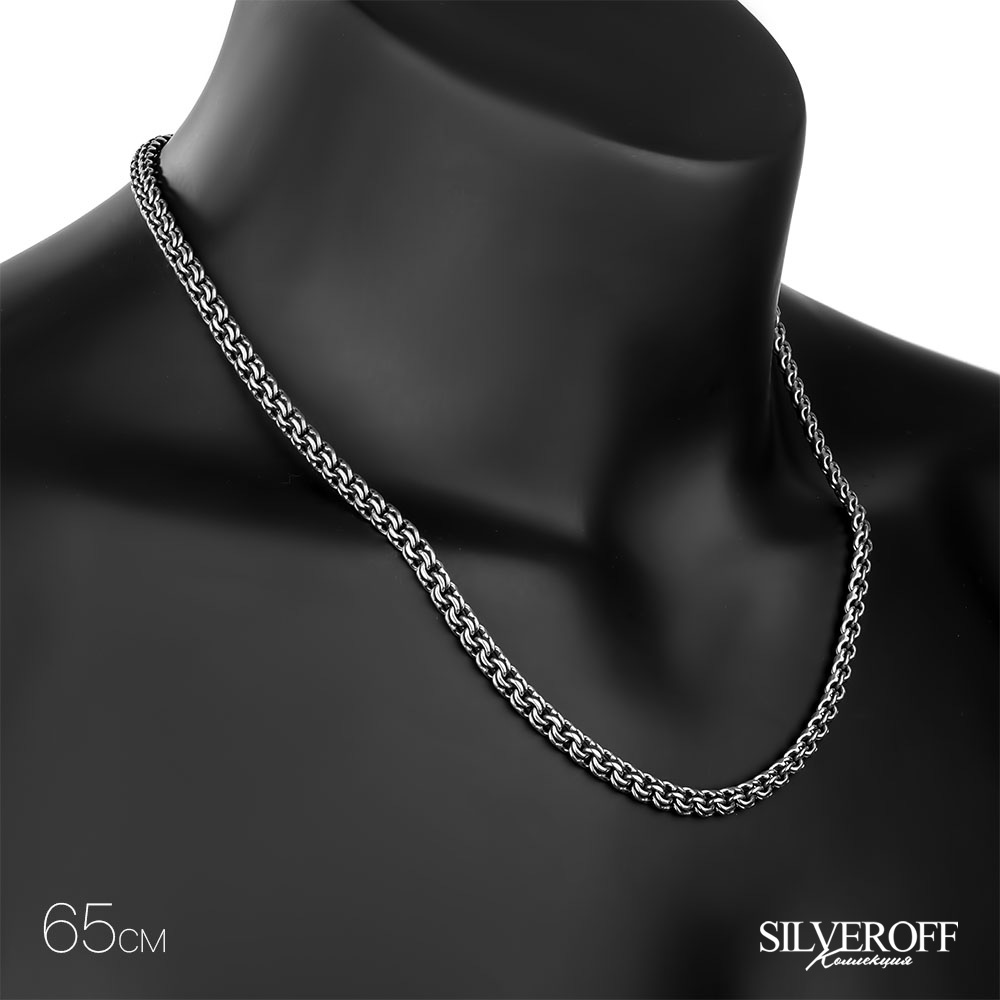 Цепочка на шею,Серебро,с вставкой Без вставок,с замком Карабинный,РОССИЯ