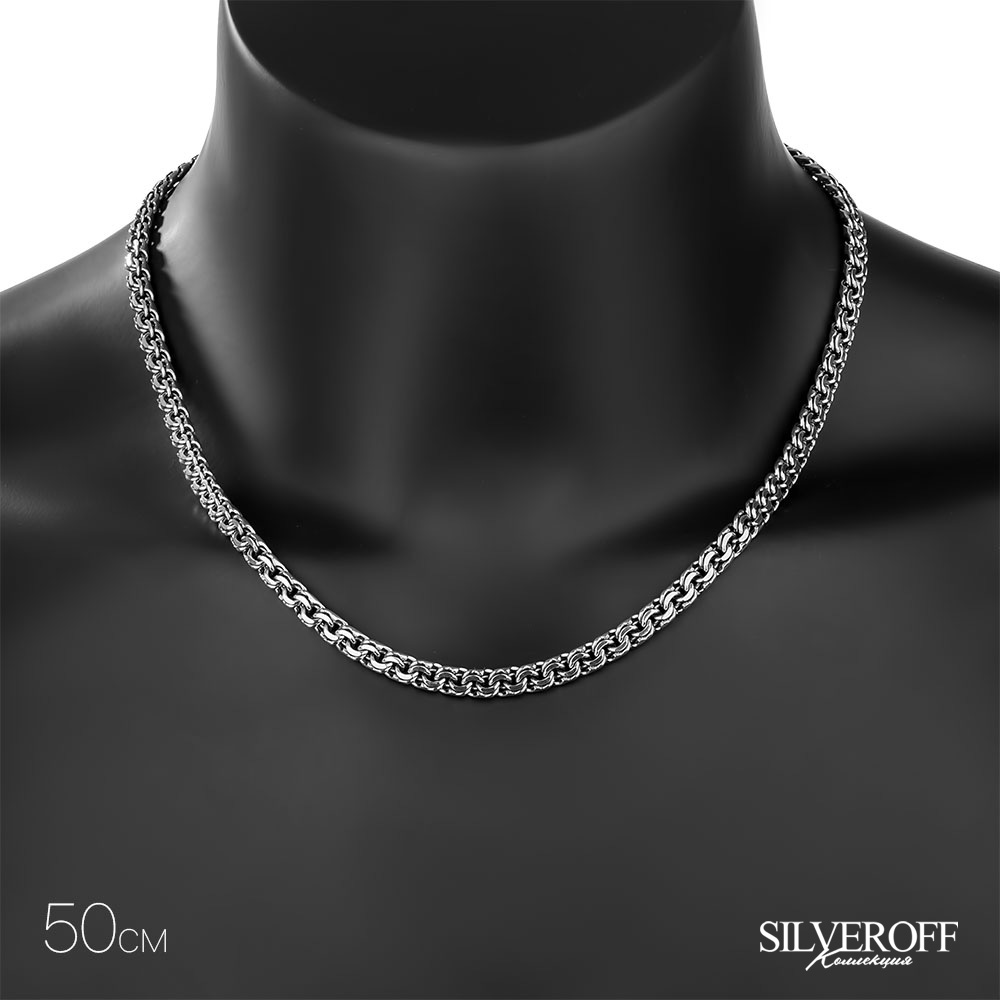 Цепочка на шею,Серебро,с вставкой Без вставок,с замком Карабинный,РОССИЯ