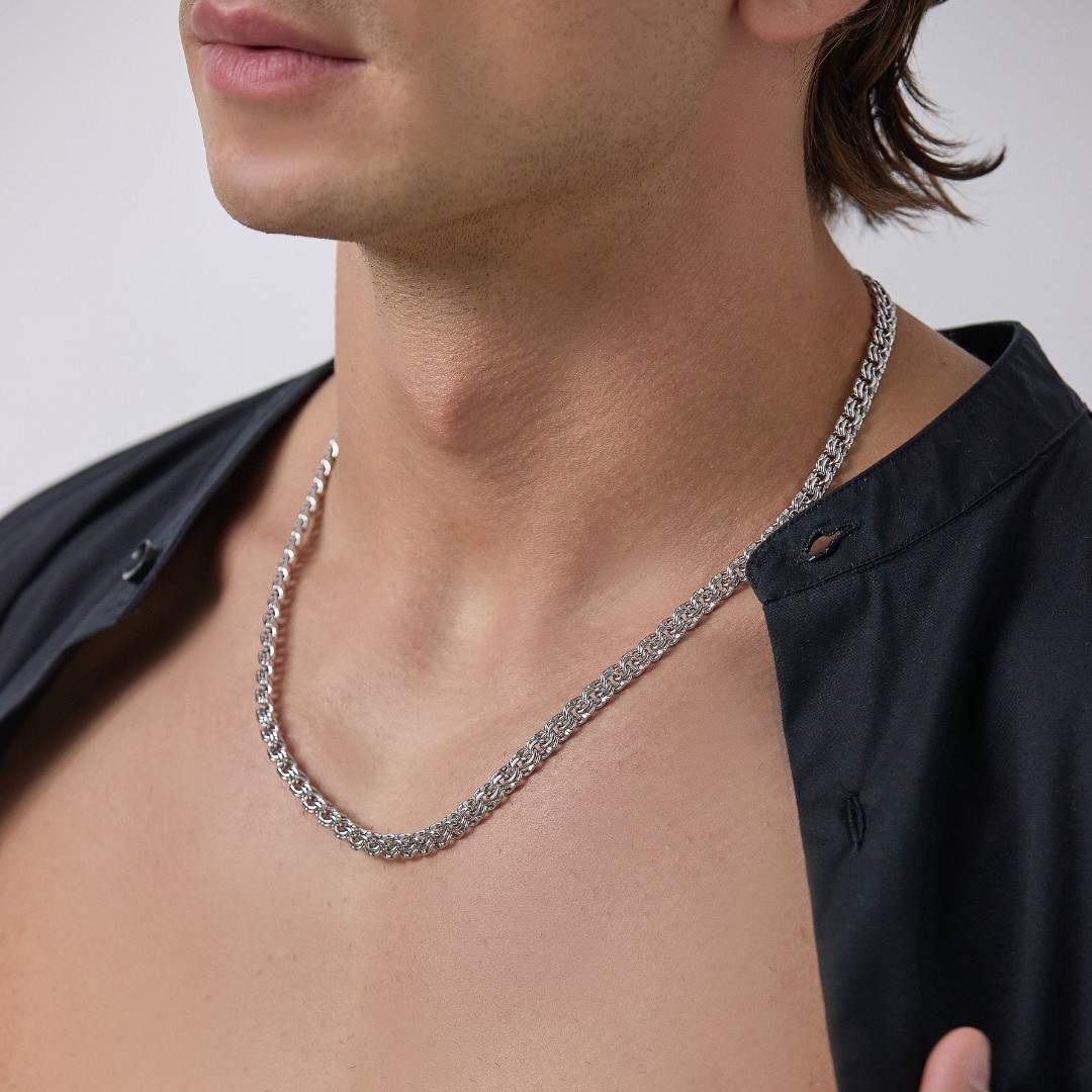 Цепочка на шею,Серебро,с вставкой Без вставок,с замком Карабинный,РОССИЯ