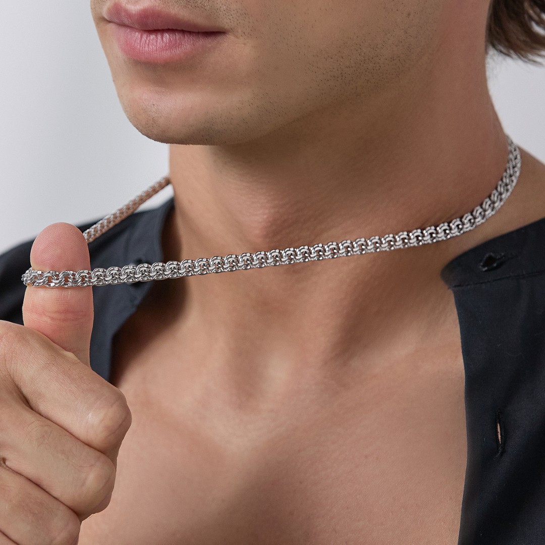 Цепочка на шею,Серебро,с вставкой Без вставок,с замком Карабинный,РОССИЯ